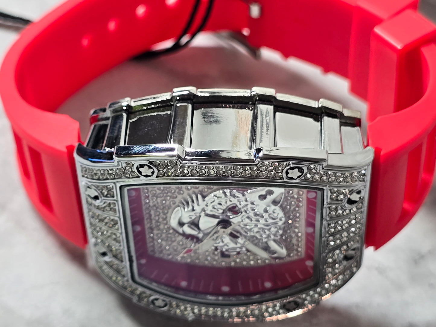 45mm Sports luxury  watch Tiger Face VVS CZ Stones