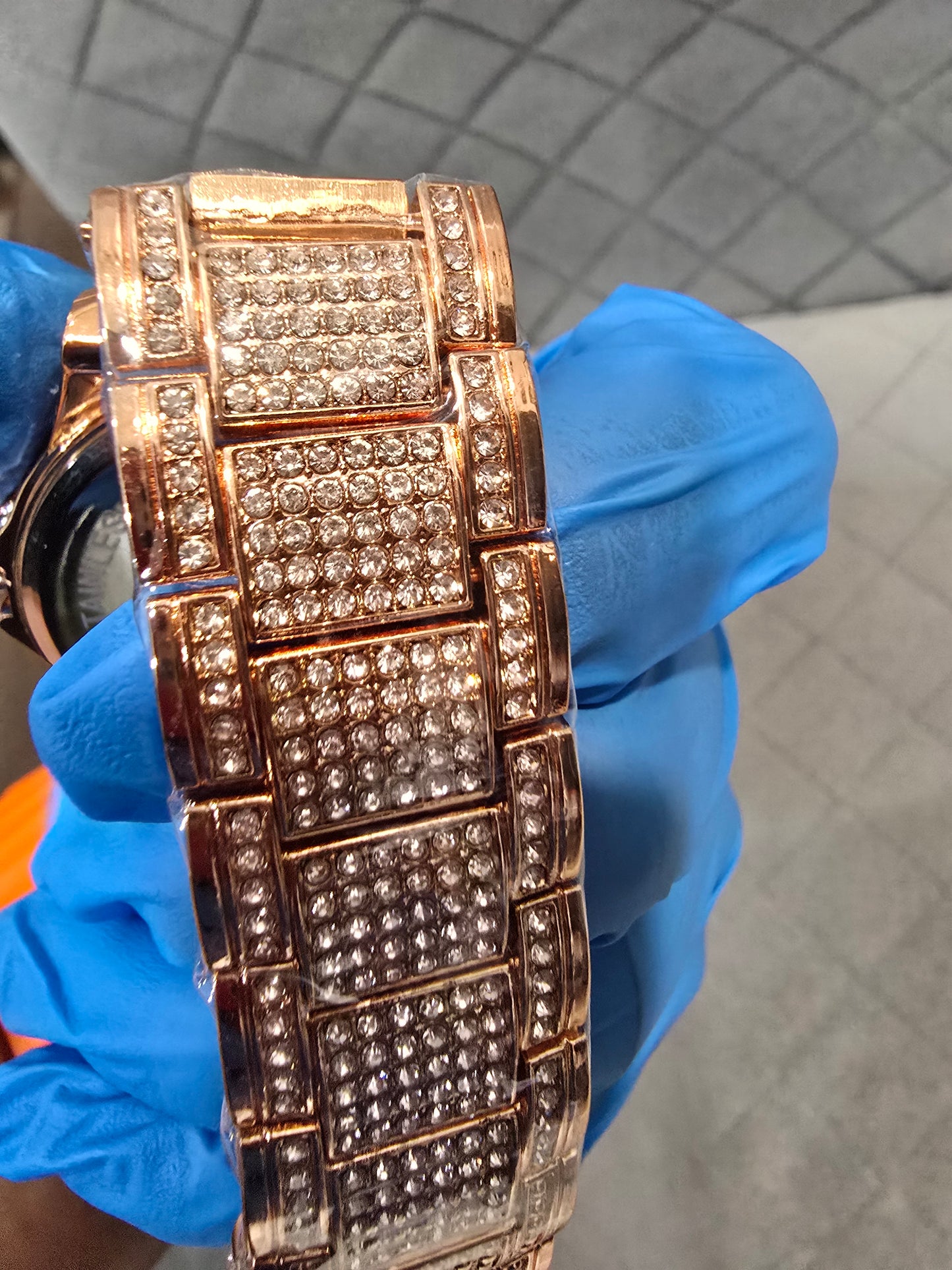 Bling Luxury Iced Out 45mm Rose Gold CZ Watch | Quartz Movement. CZ Flooded. SS