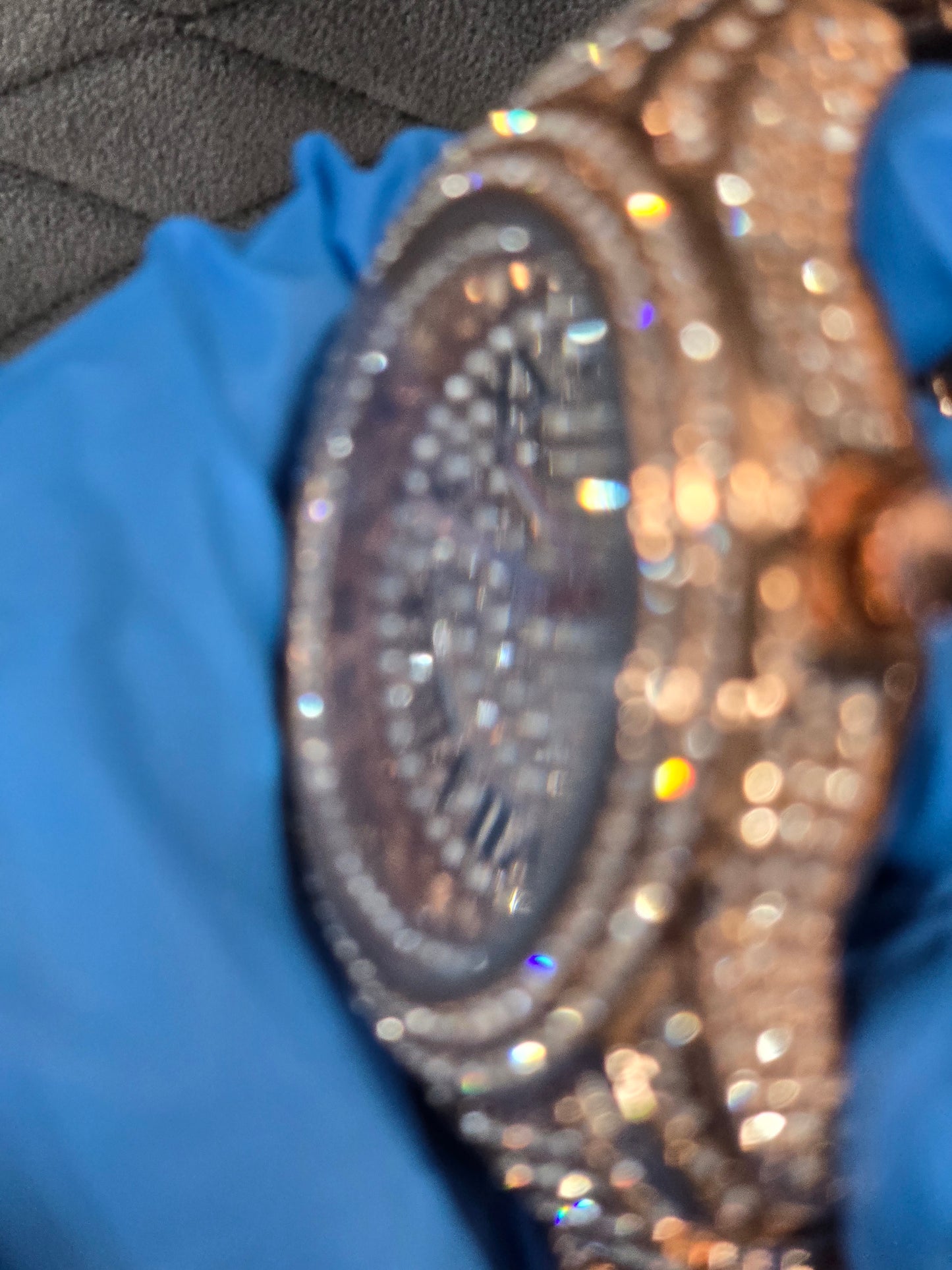 Bling Luxury Iced Out 45mm Rose Gold CZ Watch | Quartz Movement. CZ Flooded. SS