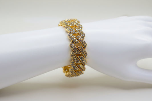 The Signature"Qorn" Heavy Hitter Cubana  Multi-Row Iced- Out Bracelet 5X PLATING