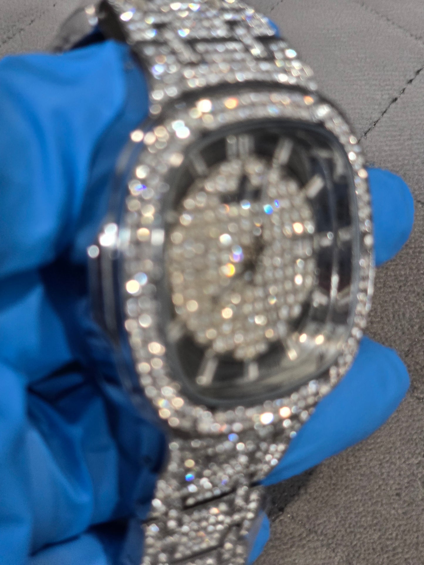 42MM Iced Out Statement Watch - VVS CZ Stones - Silver Over Copper ,SS