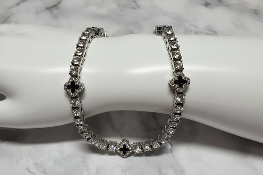 8inch 4mm Clover Stainless Steel Bracelet