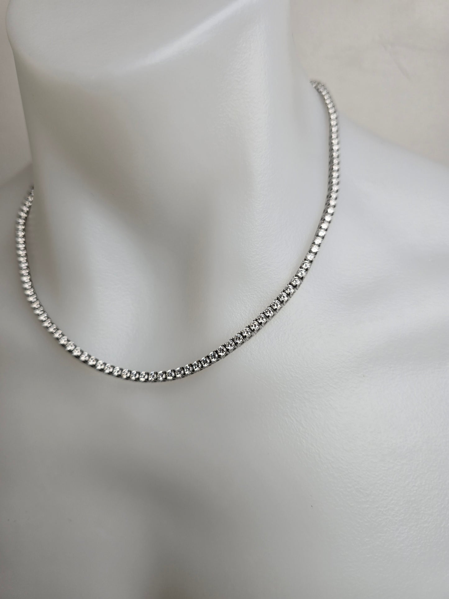 Qorn Signature Series 3mm Moissanite Tennis Chain (18") — Flawless FL D-Color 3EX