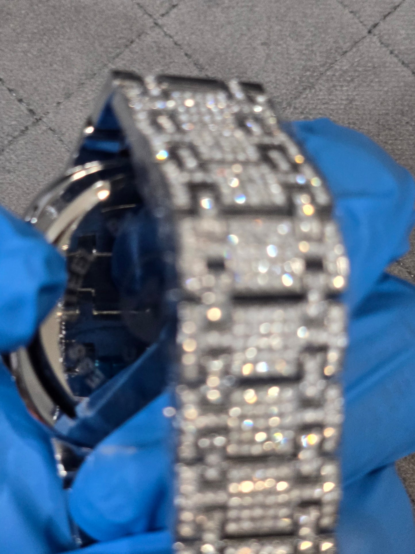 42MM Iced Out Statement Watch - VVS CZ Stones - Silver Over Copper ,SS
