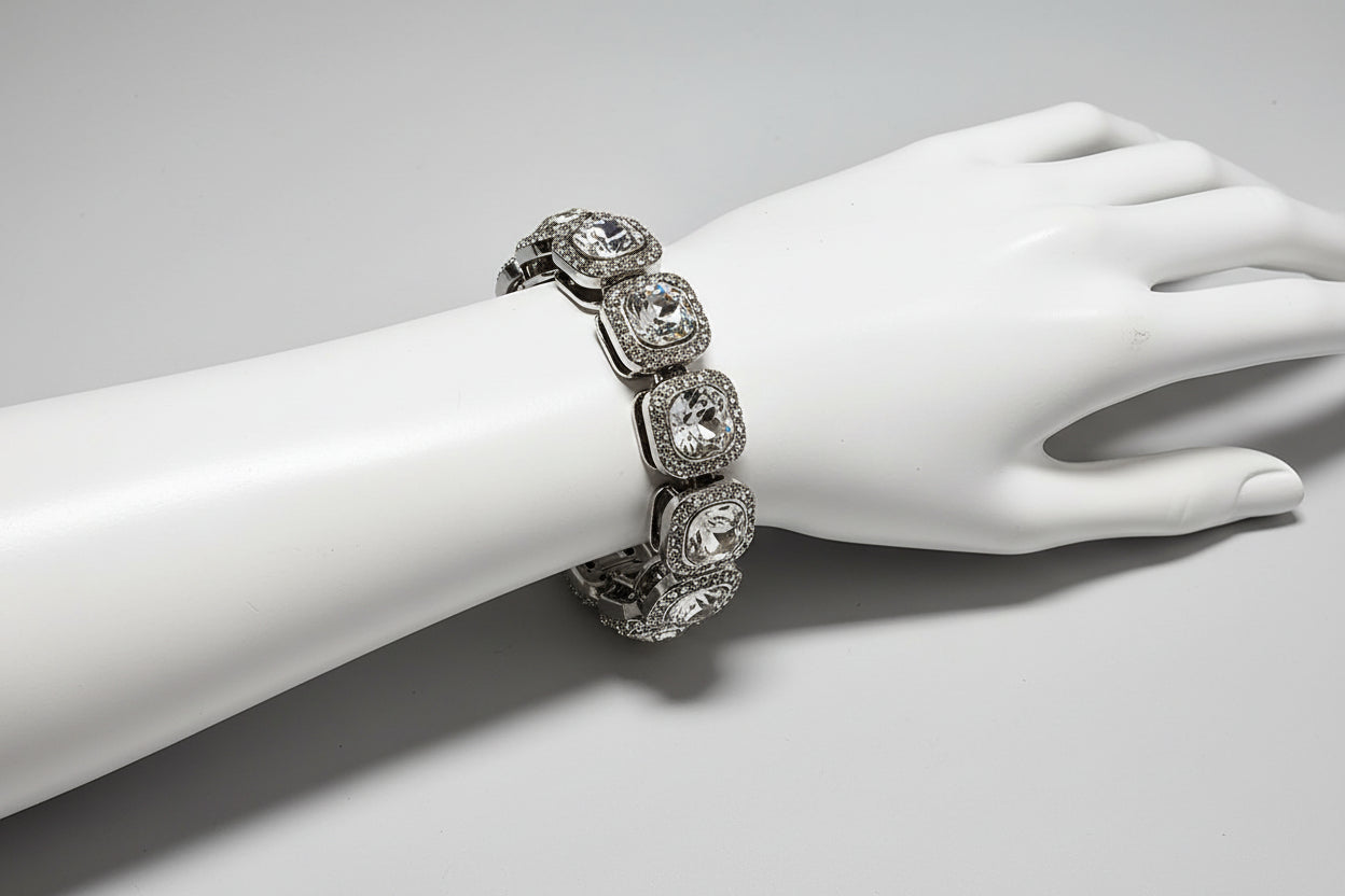 8inch 12mm VVS CZ Cluster Design Bracelet