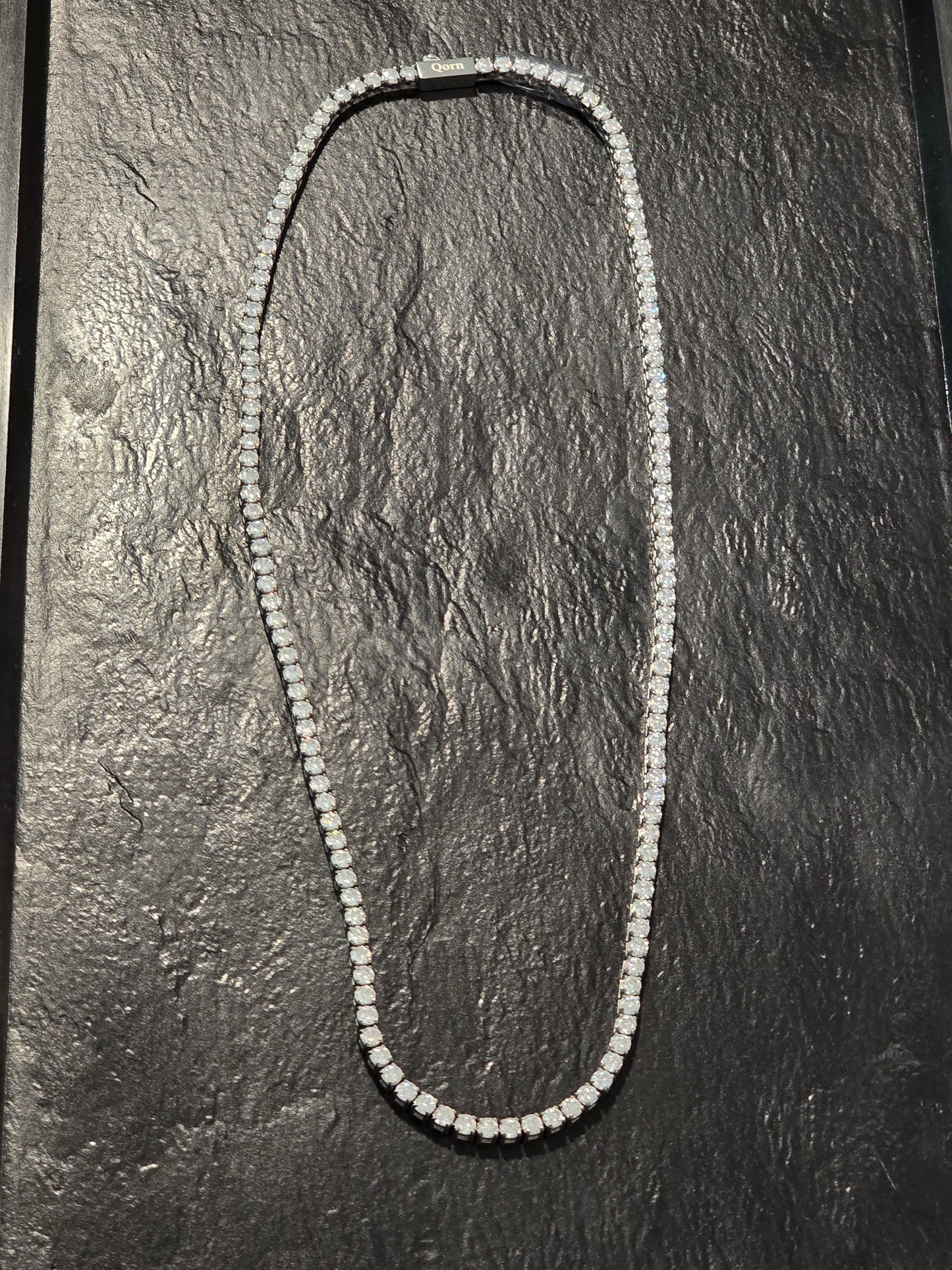 Qorn Signature Series 3mm Moissanite Tennis Chain (18") — Flawless FL D-Color 3EX