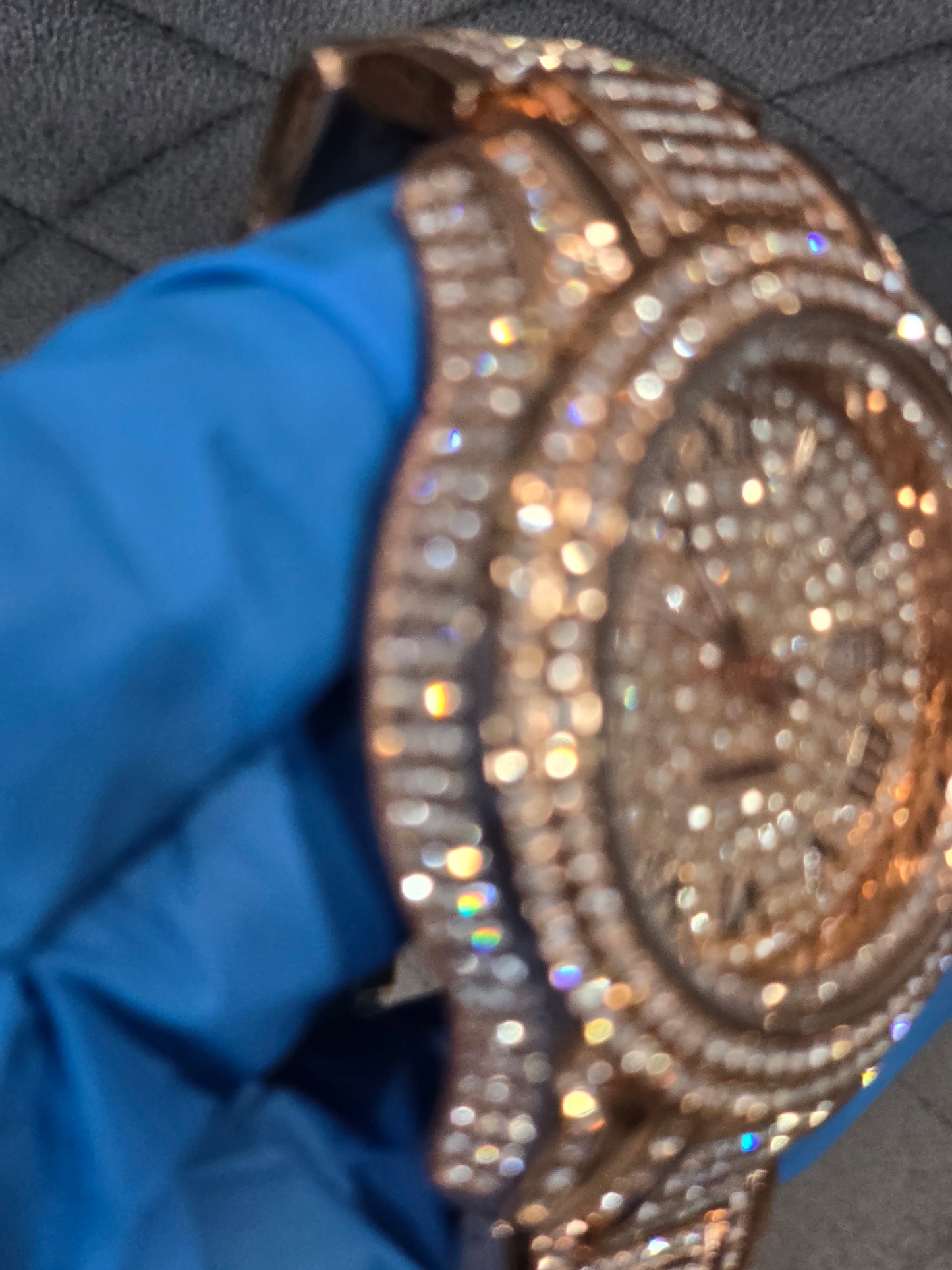 Bling Luxury Iced Out 45mm Rose Gold CZ Watch | Quartz Movement. CZ Flooded. SS