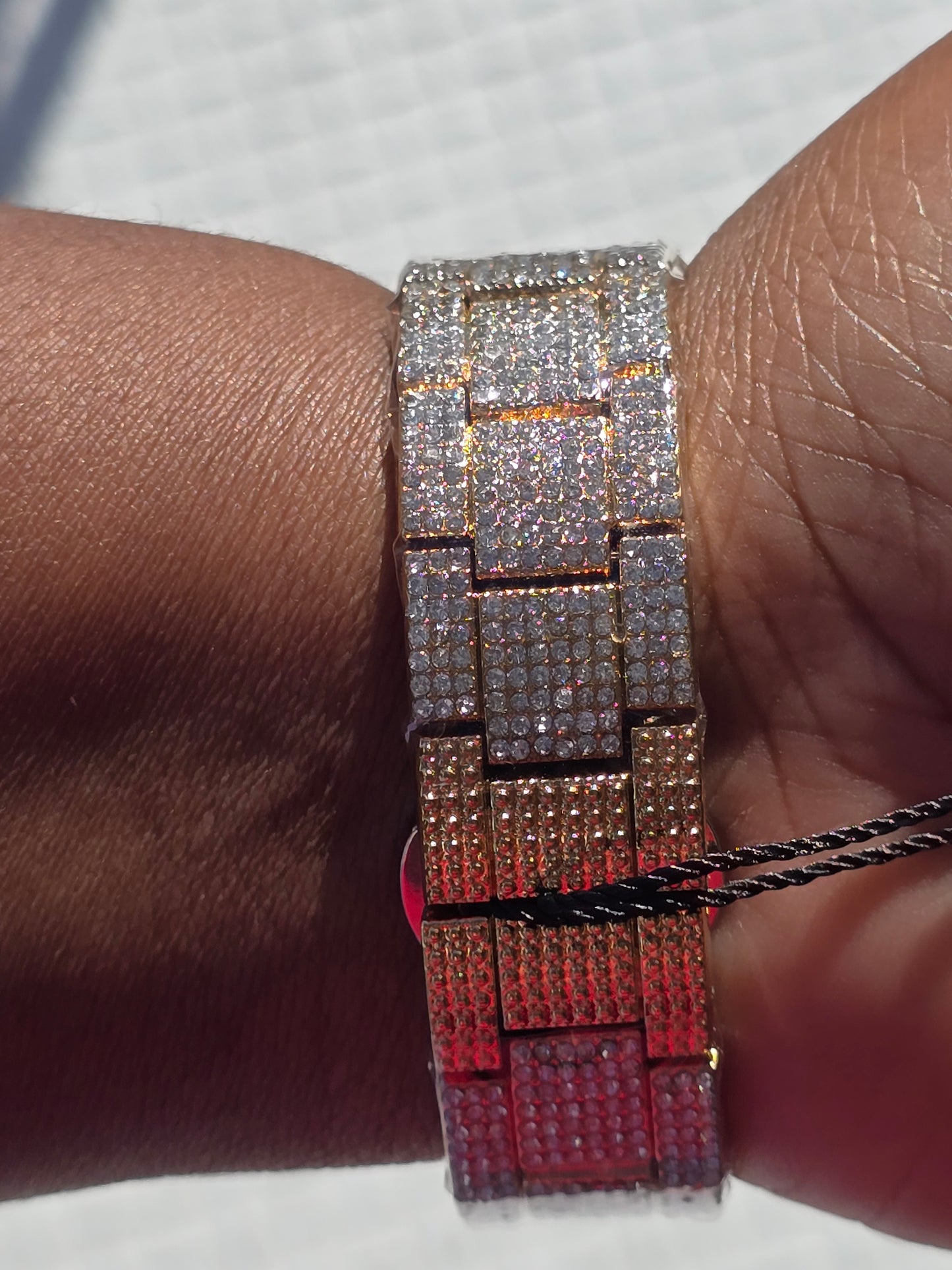 41mm Iced Out Gold Watch VVS CZ Stones Water Resistant Stainless Steel New.
